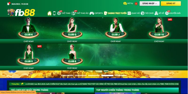 Chơi bài cào tại sảnh Casino trực tuyến